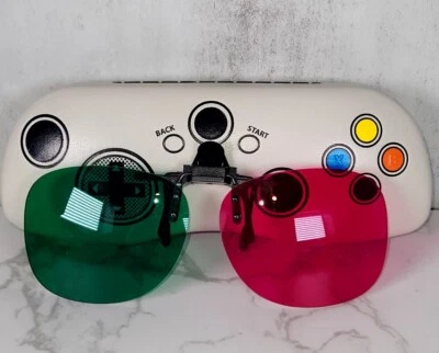 Nintendo Controller Sunglasses Hard Case California Accesories w 3D Clip On  - Image 1 of 4