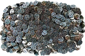 Buttons 12mm 20L Silver & Blue 2 Hole Craft Filigree Plastic Small Button (W616) - Picture 1 of 24