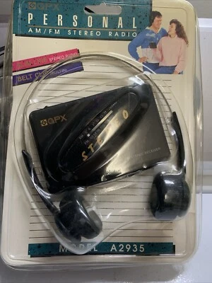 Vintage GPX Gran Prix AM/FM Stereo Player w/ headphones A2935 Sealed NOS - Image 1 of 4