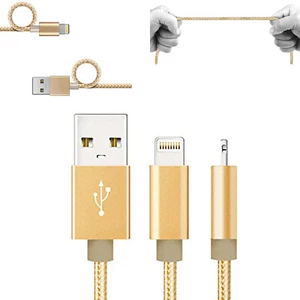 2m for Apple iPhone 6 7 8 SE XS XR 11 12 Mini Max iPad Nylon Data Charger Cable - Bild 1 von 4