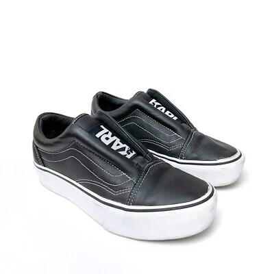 Vans x Karl Lagerfeld Old Skool Laceless Leather Platform Sneakers Womens 7.5 - Image 1 of 4
