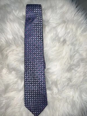 Canali последние галстук - синий цветочный розовый медальон узор 100% шелк Италии галстук - Изображение 1 из 4