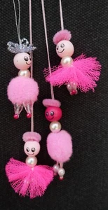 4 Ballerinas Weihnachtsdekoration Handarbeit ca 5-6 cm hoch - Bild 1 von 1