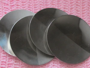 Metall lg. Säulenkerze PLATTE 6,5 Zoll Durchmesser, Hälfte oben poliert (Metall außen) - Bild 1 von 6