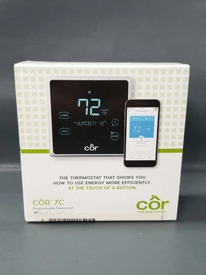 全新 Cor 7C Wifi 7 天可编程恒温器 TSTWRH01 — 第 1/4 张图片