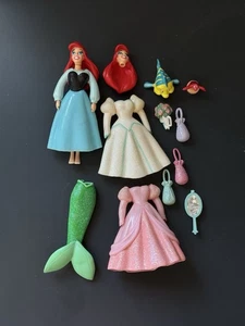 Vintage Disney Little Mermaid Figurine Lot Ariel, Flounder, Sebastian, Dresses + - Picture 1 of 2
