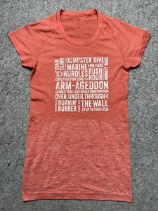 Lululemon Shirt Womens Size 6 Red Urbanathlon 2015 Seamless Athletic Tee Quote - Picture 1 of 14