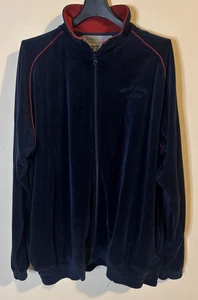 Vintage Perry Ellis America XL Vintage Blau Velour 90er Trainingsjacke - Bild 1 von 9