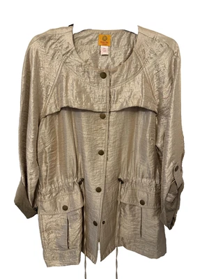 Vintage Ruby Rd Jacket Womens 18W Lightweight Utility Pockets Drawstring Nylon - Image 1 of 4