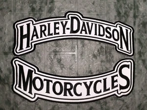 HARLEY ROCKERS REFLECTIVE PATCHES TO SEW ON JACKET BACK 2 PCS. - Picture 1 of 6