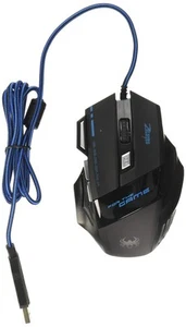 Zelotes Computer Game Mouse, LED Optical 3200 DPI 7 Button USB Wired Gaming - Picture 1 of 2