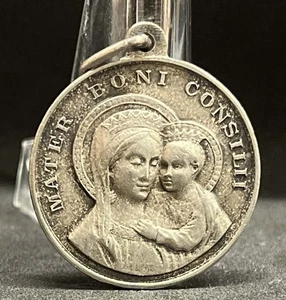 Italien Rom Jungfrau Maria und Jesuskind Papst Pius XI Pont Max Silbermedaille - Bild 1 von 6