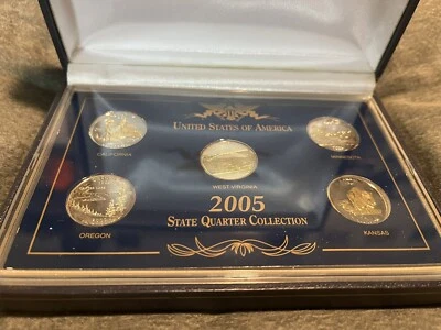 24Kt Cameo Gold Plated 2005 State Quarter Collection US Commemorative Gallery - Image 1 of 4
