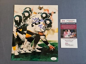 MIKE WEBSTER "HOF 97" Pittsburgh Steelers autografo firmato foto 8x10 - JSA COA - Foto 1 di 4