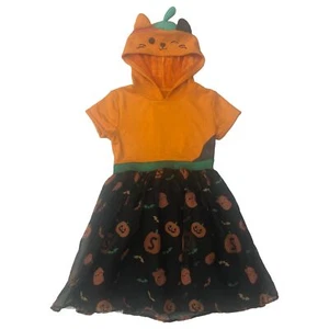 Squishmallows Orange & Black Pumpkin Hooded Cosplay Halloween Dress - Picture 1 of 3