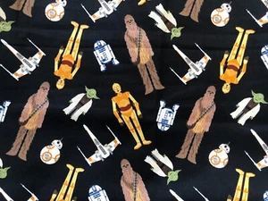 Star Wars Tossed in Space 100% Cotton Fabric by the Quarter Yard 9" x 44" - Picture 1 of 1
