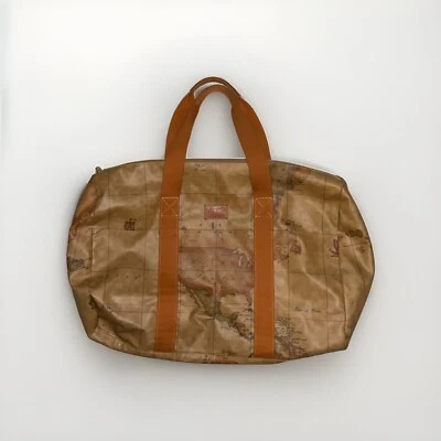 Bolsa de viagem/bolsa de ombro Alviero Martini 1a classe mapa geográfico estampa macia - Imagem 1 de 4