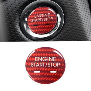 Red Carbon Fiber Engine Start Stop Button Trim Fit For Cadillac XTS CT6 XT5 SRX  - Picture 1 of 8
