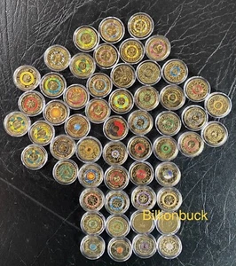 Australian $2 coin collection 2012 - 2023 Coloured 55 Coins in Coin Capsule - Picture 1 of 6