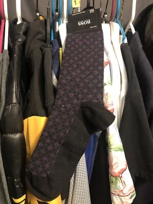 Calcetines de moda Hugo Boss para hombre diseño RS negros y azules + calcetines Sperry y Alfani Foto 1 de 4