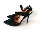 Vintage River Island Women`s Shoes Heels Size UK-5 EUR-38 Black Suede Leather