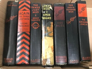 7 Edgar Wallace Hardcover lot 3 Just Men White face Crimson Circle Red Aces etc. - Picture 1 of 4