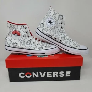 Converse Chuck Taylor All Star High x Pokemon Poke Ball 2022 M 9 W11 NEW A01651C - Picture 1 of 6