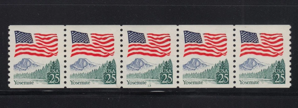 1988 Yosemite Park coil Sc 2280a MNH PNC5 plate number 13 coil strip of 5 - Image 1 of 1