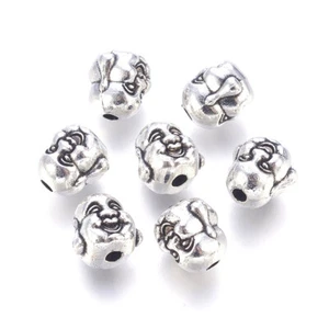 20pcs Tibetan Silver Alloy Buddha Head Beads Nickel Free Metal Spacer 9.5x10mm - Picture 1 of 2