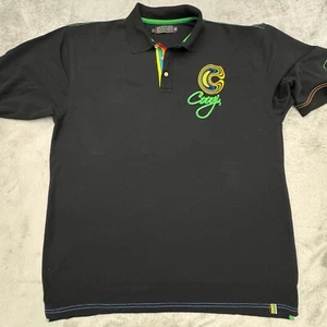Coogi Men's Black Polo Shirt Size 4XL Short Sleeve Large Logos - Picture 1 of 11