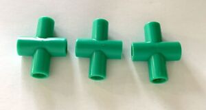 🌷Plastic Tinker Toy Parts Lot 3 GREEN CONNECTORS T-JOINT Tinkertoy Replacement