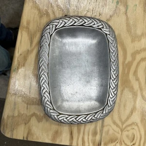 The Wilton RWP rectangle serving tray platter pewter appetizers cheese crackers - Picture 1 of 5
