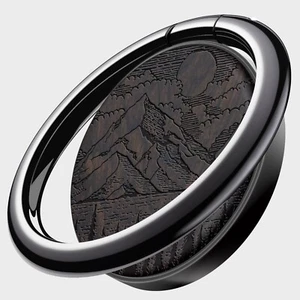Soporte de anillo de madera para teléfono celular soporte para dedos gancho de agarre de metal soporte para teléfono lago - Imagen 1 de 17