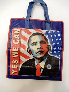 President Barrack Obama Reinforced Vinyl YES WE CAN Shopping Grocery Bag - Picture 1 of 10