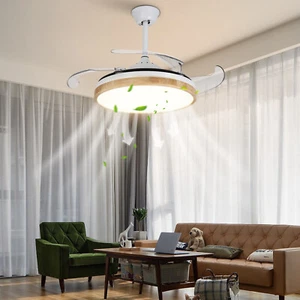 LED Ceiling Mounted Indoor 42inch White Ceiling Fan With Light Remote Control - Picture 1 of 11