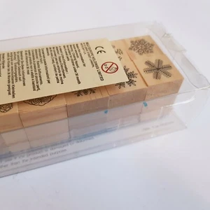 Muji Snowflake Rubbert Stamping Ink Art Set wooden stamps Japan winter snow - Picture 1 of 12