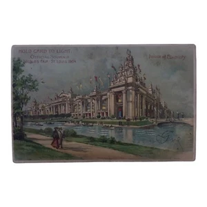 Postal de colección de 1904 de la Feria Mundial de San Luis Hold To Light Palacio de la Electricidad - Imagen 1 de 3