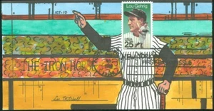 1989 Cooperstown NY, LEE MITCHELL DIPINTO A MANO Lou Gehrig timbro nel design, #2417! - Foto 1 di 1