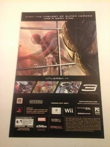 2007 Video Game Print Ad - SPIDER-MAN 3 - WII GBA PS3 PS2 PSP DS PC MARVEL ACTIV - Picture 1 of 1