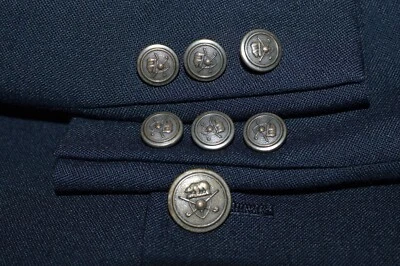44L vintage Hopsack JACK NICKLAUS SCHAFFNER MARX Navy Bronze Metal Button Blazer - Image 1 of 4