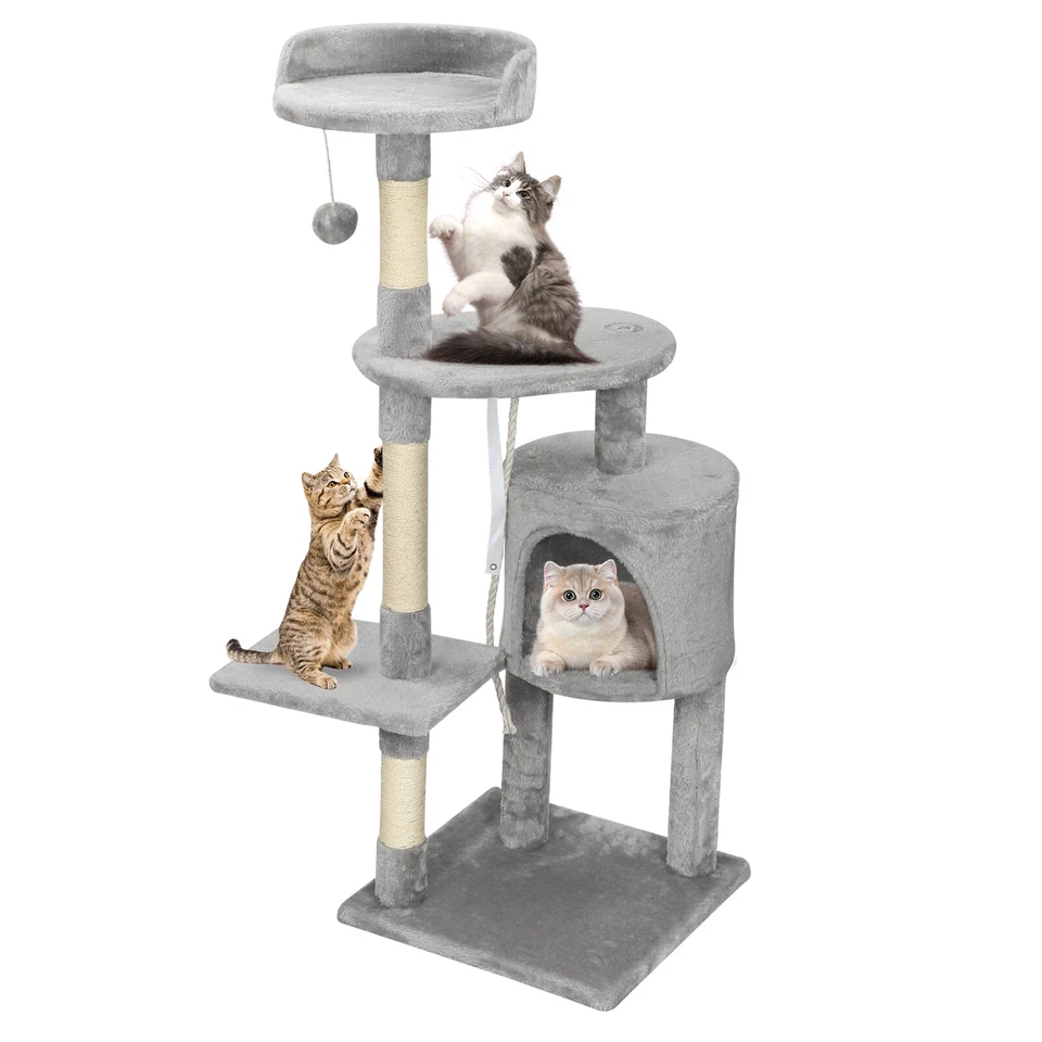 U 'KING Rascador Gatos Grandes Árbol Escalador Árbol para Gatos XXL Rascador para Gatos Estable 112 cm