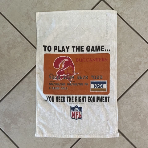 Buccaneers Football Sports  15 x 24" Golf Towel Visa NFL Vintage C Bard Cole Cover