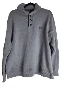 Originale/Auth CHAPS - Maglione Vintage - Classico con Colletto - Grigio - XL - Foto 1 di 12