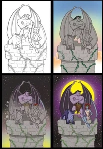 Gargoyles #1 Dan Parent 4 Variant Set NM w/ COA - Limited to 300 Copies - Picture 1 of 8
