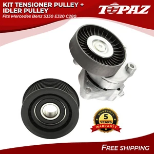 KIT Tensioner Pulley + Idler Pulley Fits Mercedes Benz S350 E320 C280 1122000970 - Picture 1 of 5