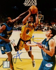 Kobe Bryant Signed Los Angeles Lakers 8x10 Photo PSA LOA RIP - Picture 1 of 1