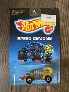 Nuevo Hot Wheels Speed Demons 5143 Eevil Weevil 1986 Scorpion Mattel Card Cast - Imagen 1 de 8