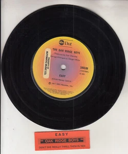 THE OAK RIDGE BOYS Easy 7" 45 rpm vinyl record + juke box title strip - Picture 1 of 2