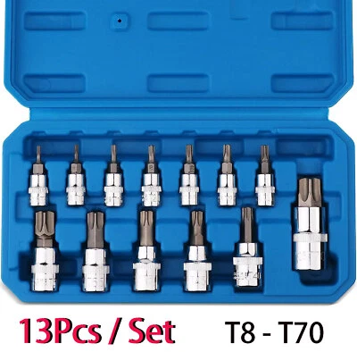 13Pcs Master Hex/Allen Bit Socket Set 1/4” 3/8” 1/2” Drive SAE/Metric, S2 & CR-V - Image 1 of 4