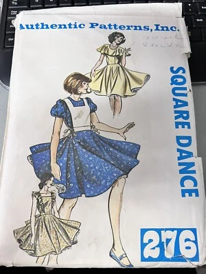 Vtg Authentic Patterns Inc. Square Dance Dress  #276 Uncut Size 5-7-9 - Image 1 of 4